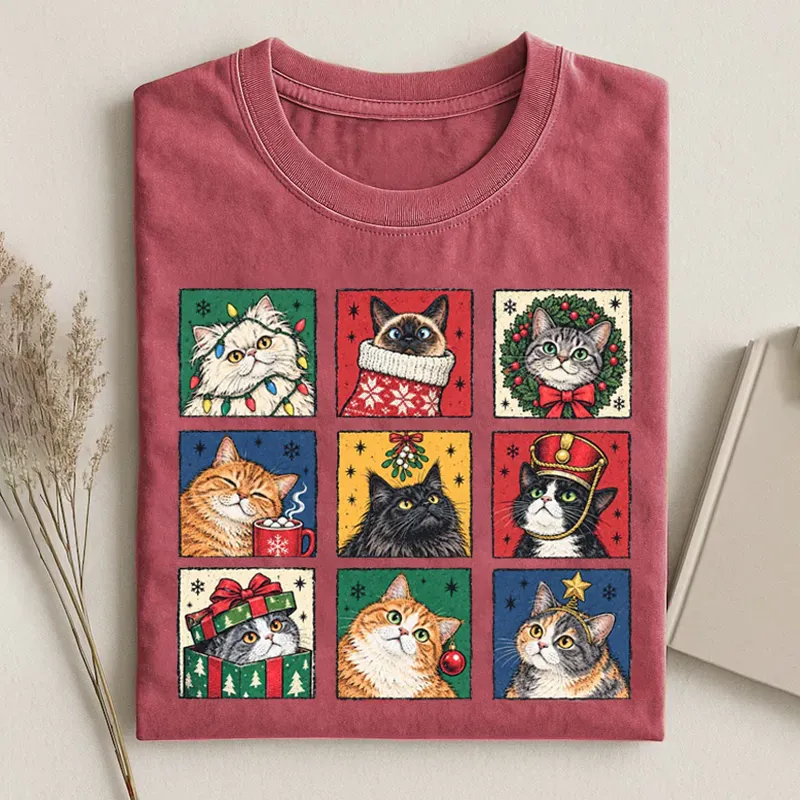 Christmas Holiday Cat T-shirt