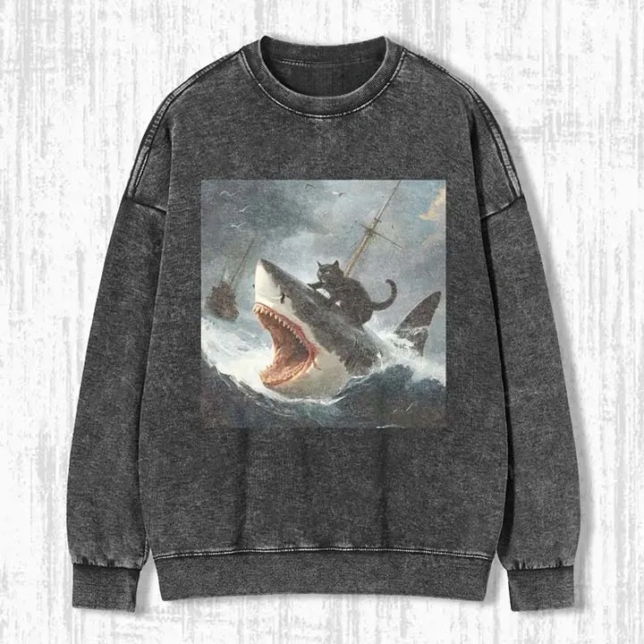 FAT CAT VS SHARK SWEATSHIRTS & HOODIES