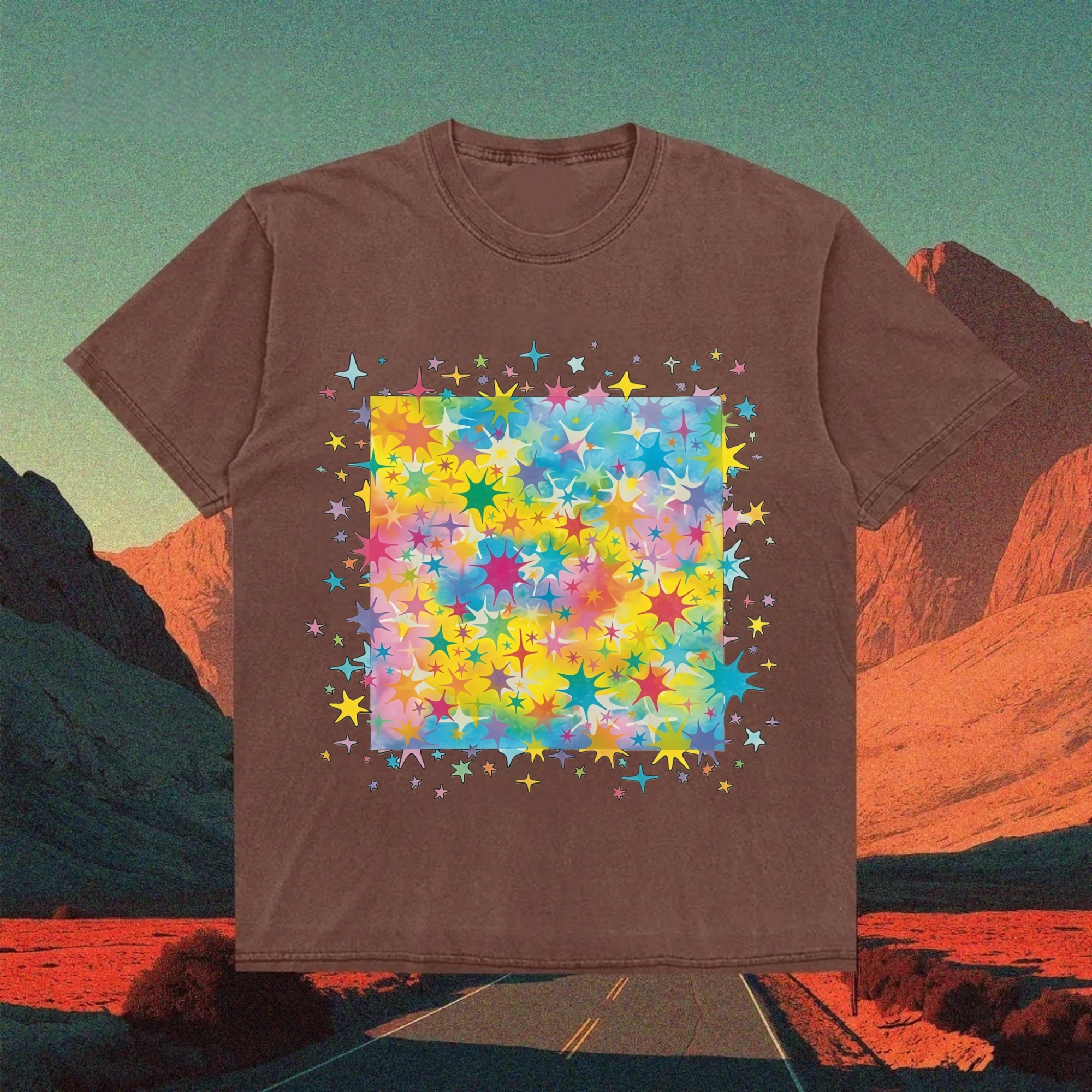 Colorful Stars T-shirt - Vintage Washed Apparel by VanceMade