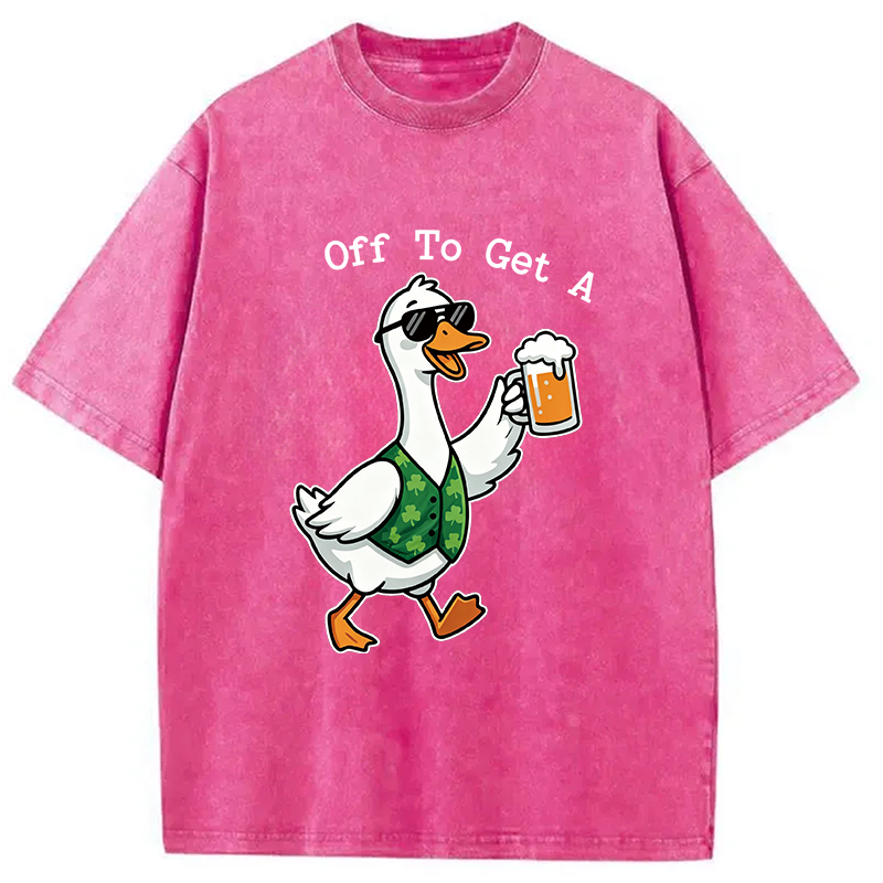 St Paddys Day Goose Washed T-Shirt - Vintage Washed Apparel by VanceMade