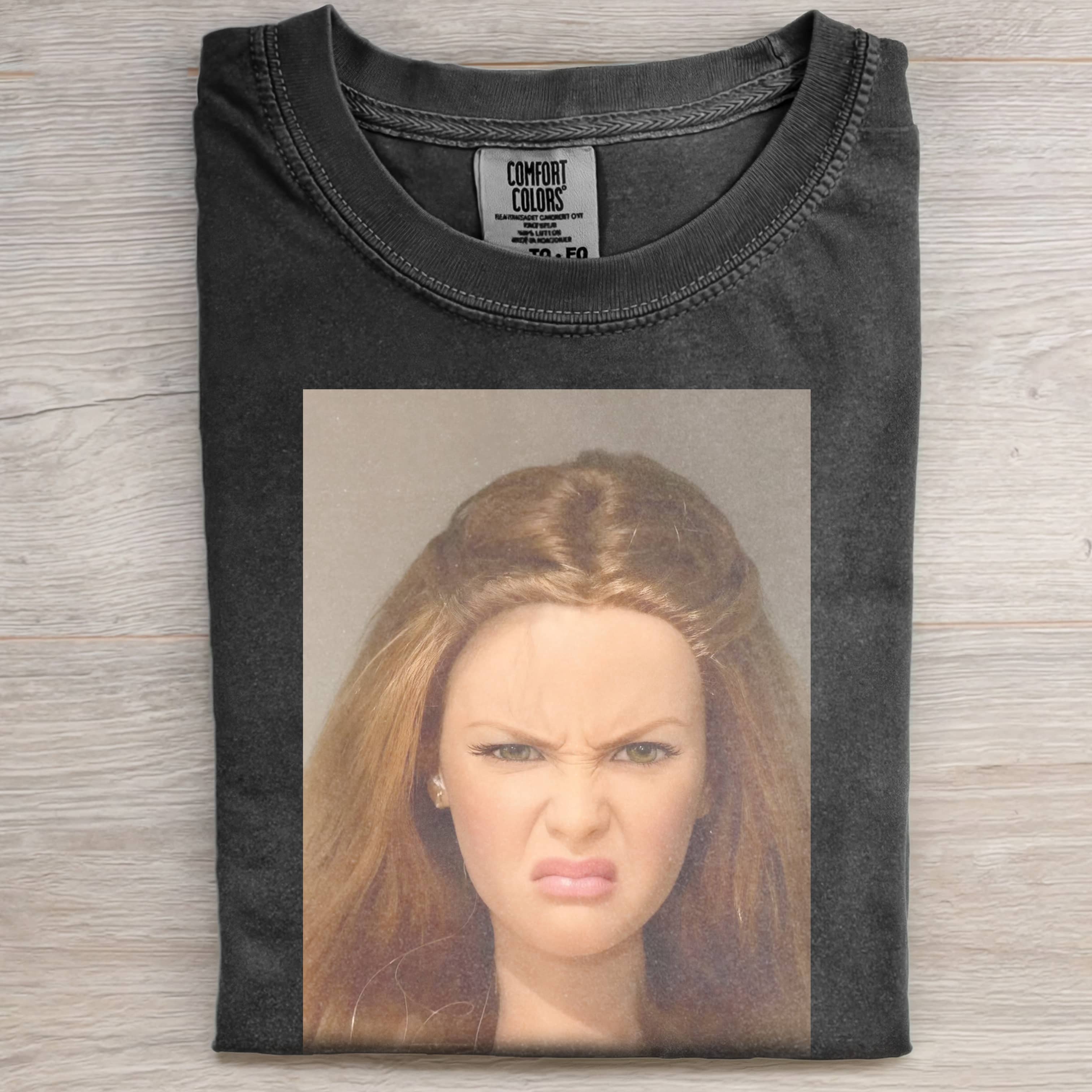 ANGRY Funny Doll Face PRINT T-SHIRT - Vintage Washed Apparel by VanceMade