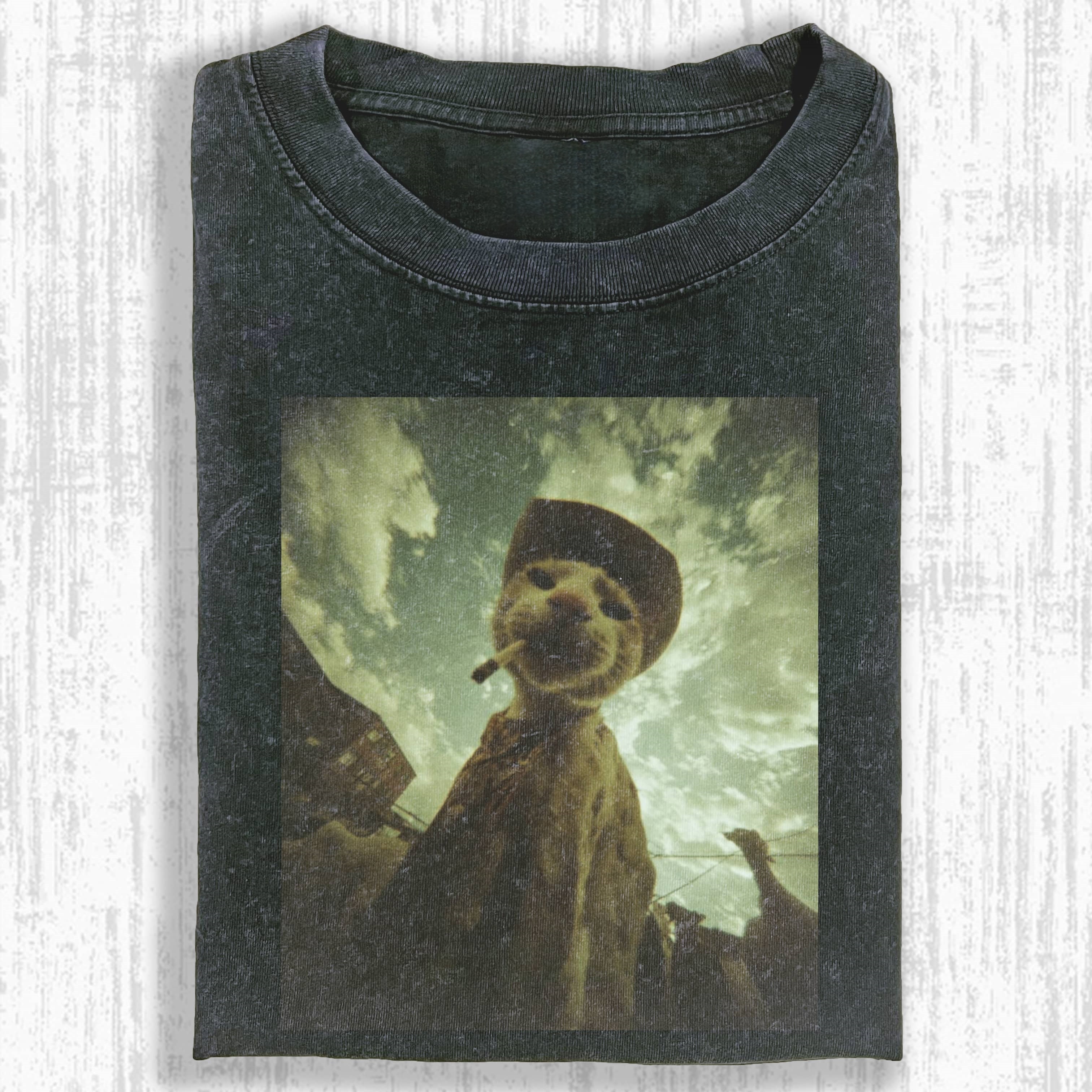 Wacky Cowboy Cat Smoking a Cigar T-shirt