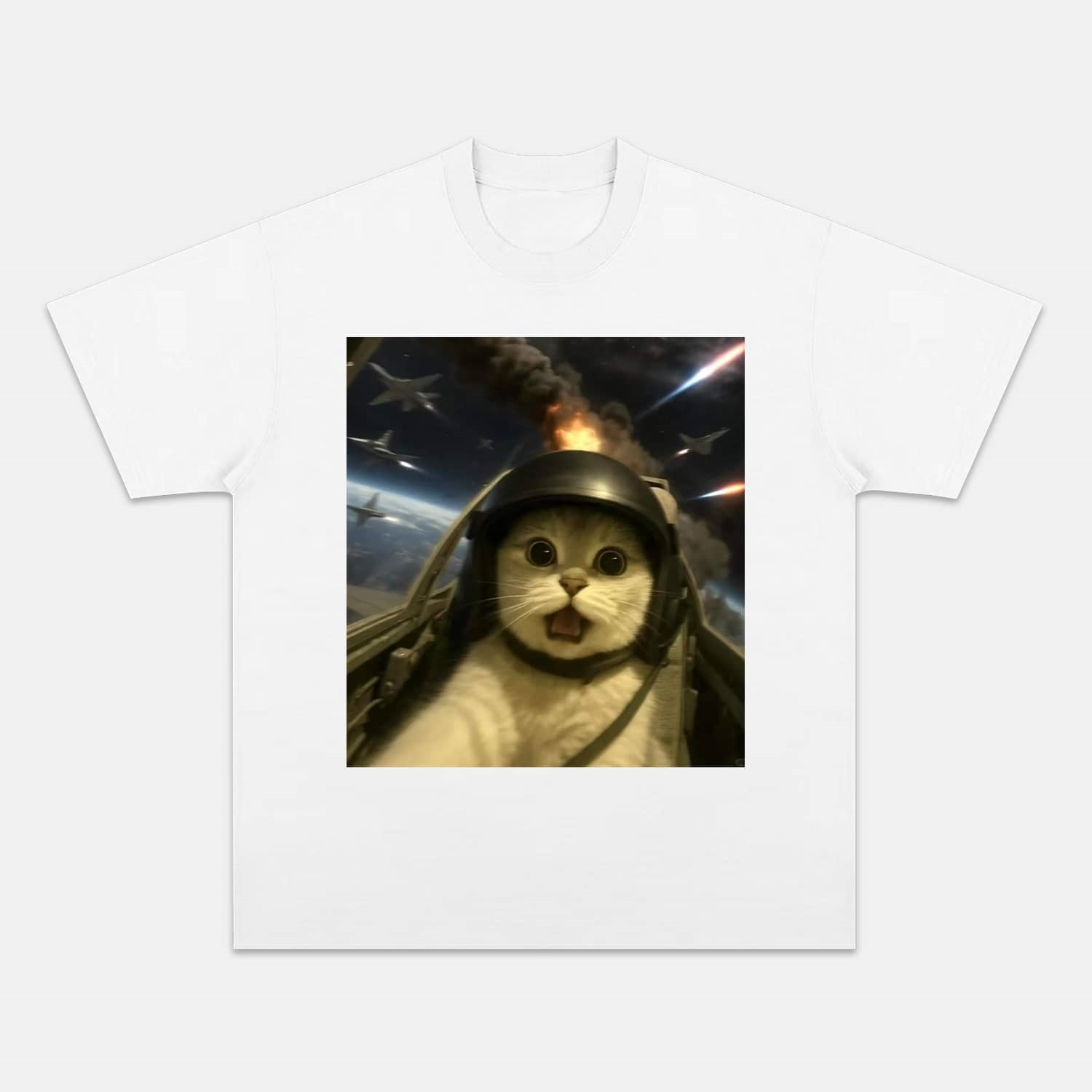 Wacky Pilot Cat T-shirt