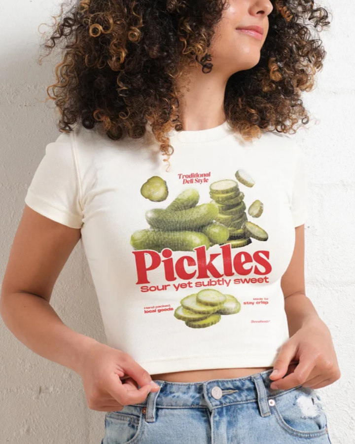 Sour Yet Sweet Pickles Baby Tee - Vintage Washed Apparel by VanceMade