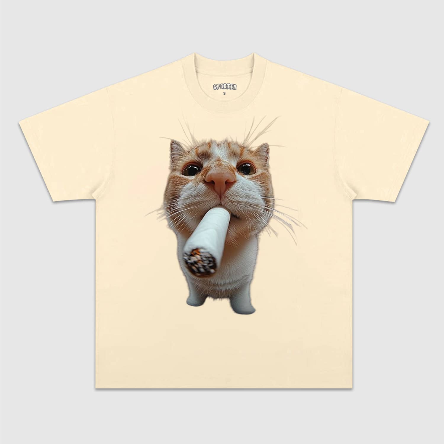 Wacky Cat Smoking a Cigar T-shirt - Vintage Washed Apparel by VanceMade