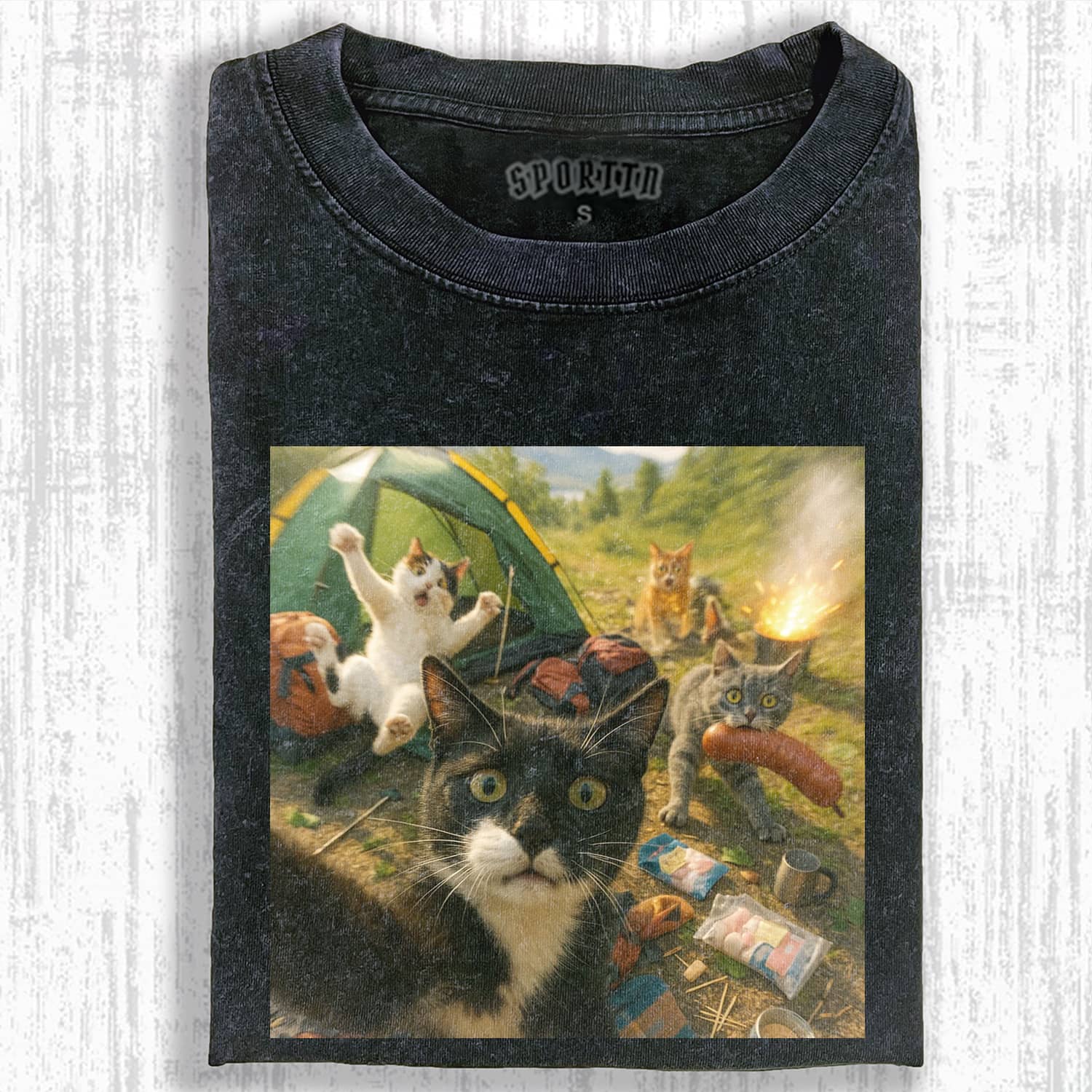 FUNNY CAT MEME ICON PFP T-SHIRT - Vintage Washed Apparel by VanceMade