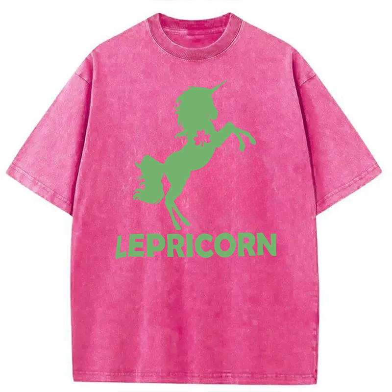 Lepricorn For St Patrick's Day Washed T-Shirt-Vance