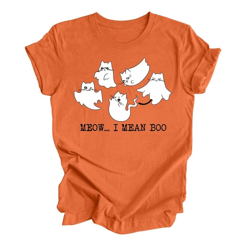 Cats in Ghost Costumes Unisex Halloween T‑Shirt
