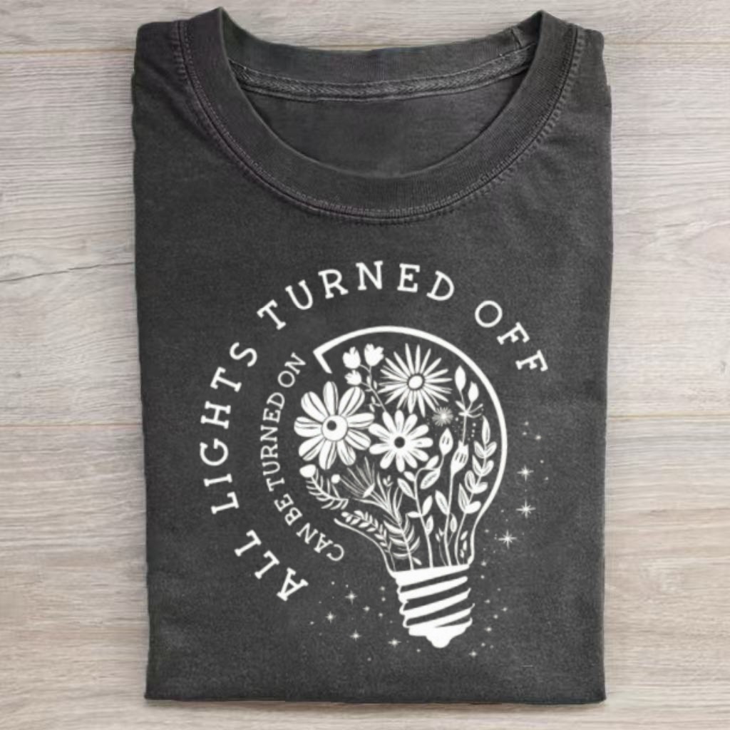Floral Light Bulb Inspirational Graphic T-Shirt