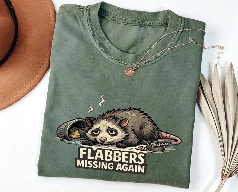 Missing Again Raccoon Meme Graphic T-Shirt