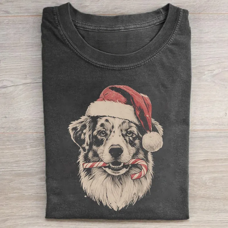 Christmas Australian Shepherd Candy Cane T-shirt