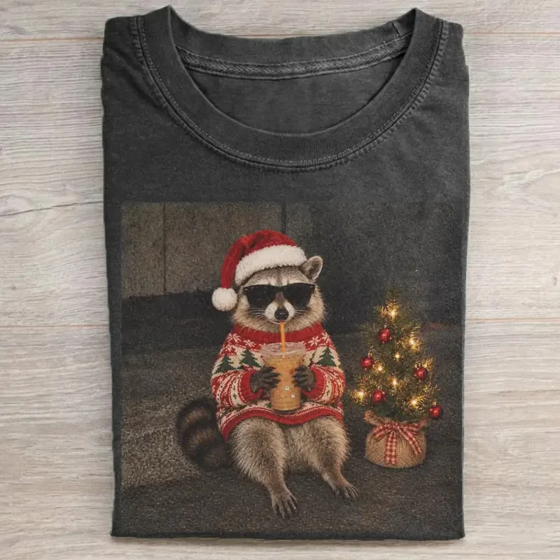Christmas Raccoon T-shirt
