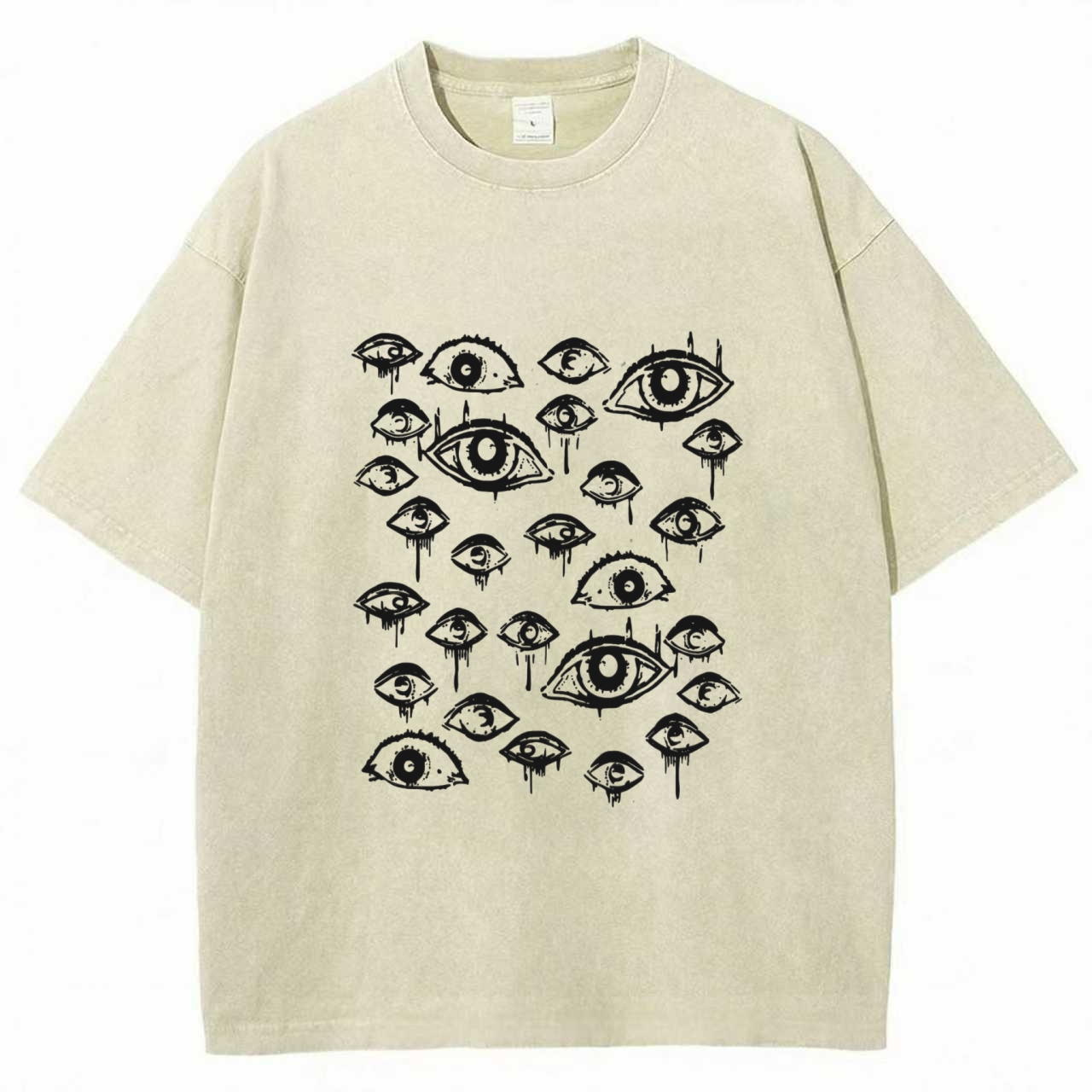 Grunge Eyeball Weird Washed T-shirt - Vintage Washed Apparel by VanceMade