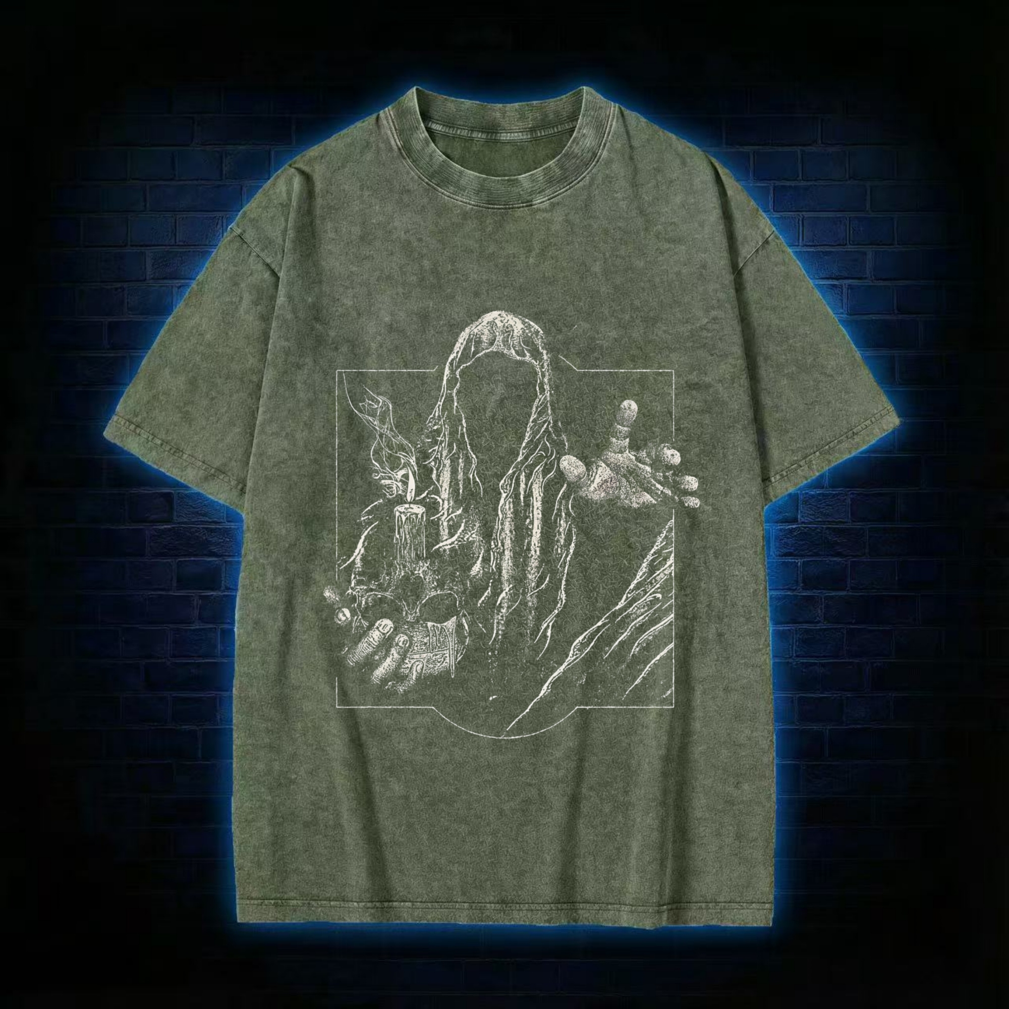 Faceless Reaper Washed T-shirt - Vintage Washed Apparel by VanceMade