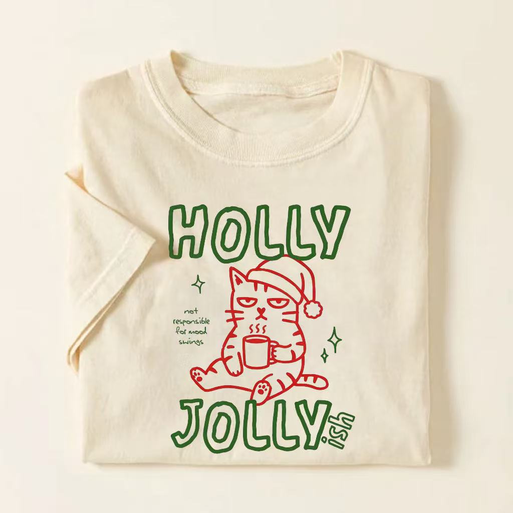 Holly Jolly-ish Grumpy Cat T-shirt