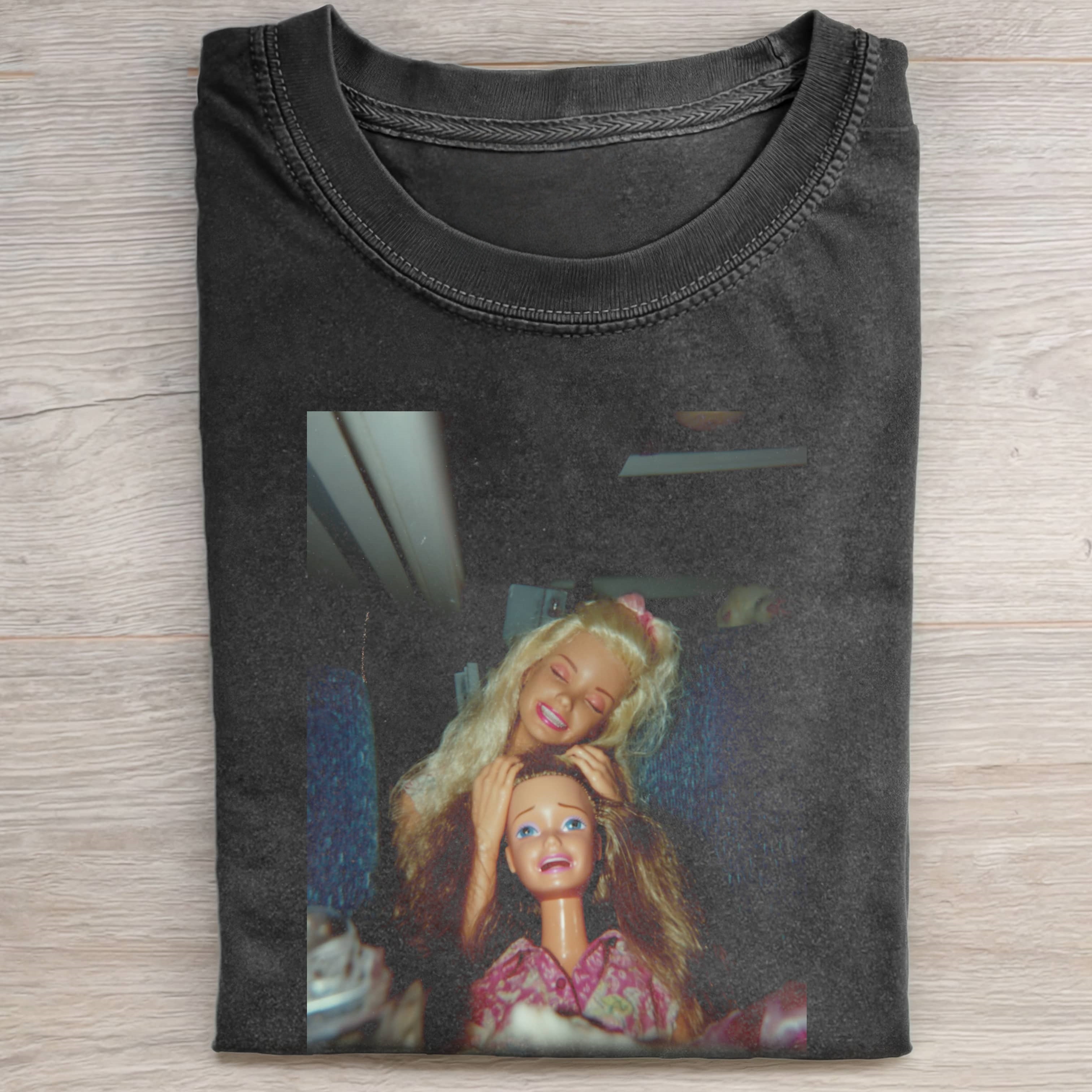 TWO Funny Doll FaceCORE ON THE BUS TEE