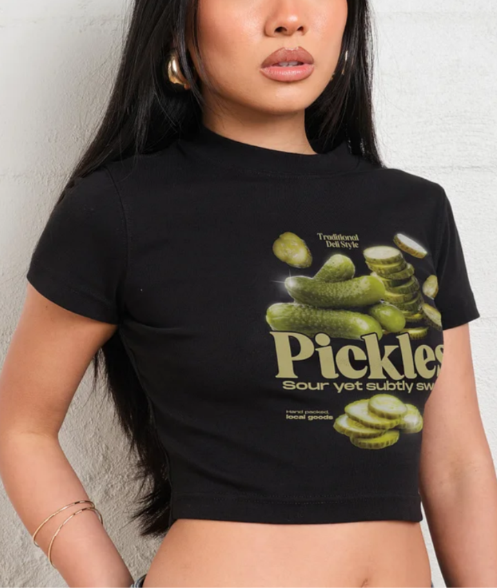 Sour Yet Sweet Pickles Baby Tee - Vintage Washed Apparel by VanceMade