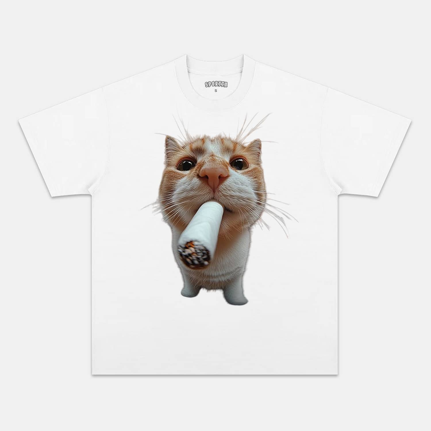 Wacky Cat Smoking a Cigar T-shirt - Vintage Washed Apparel by VanceMade