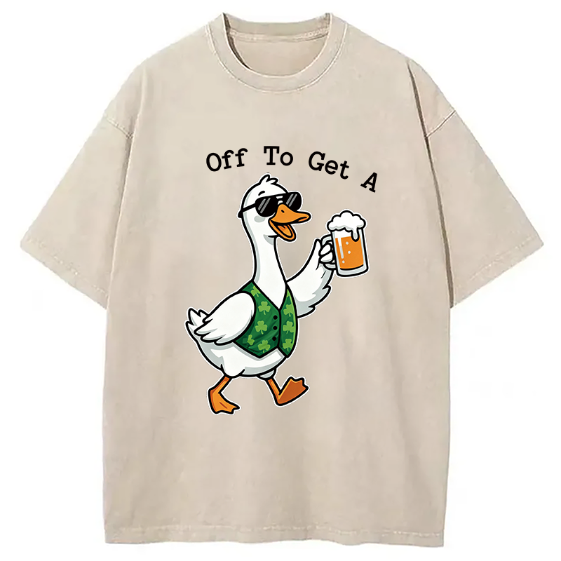 St Paddys Day Goose Washed T-Shirt - Vintage Washed Apparel by VanceMade