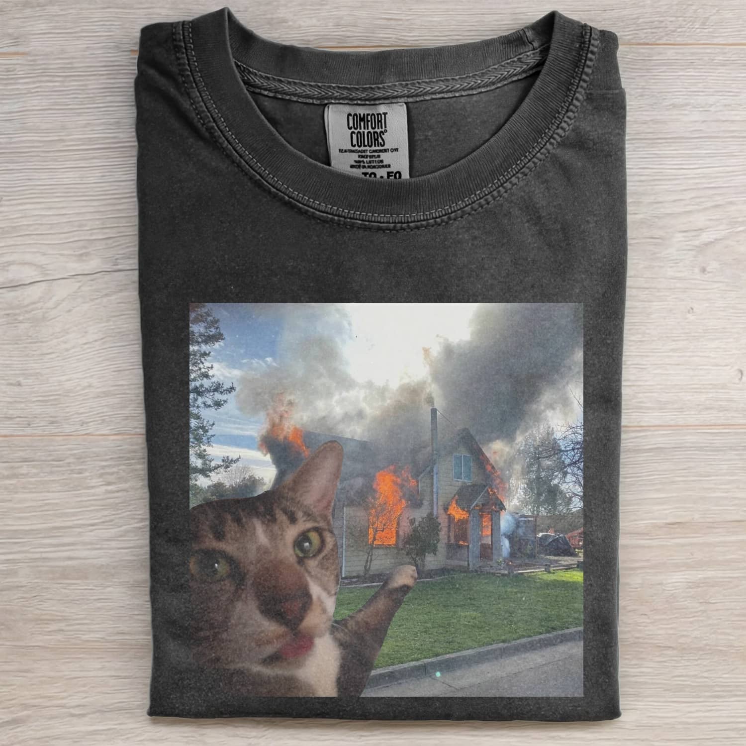 CAT MEME ICON T-SHIRT - Vintage Washed Apparel by VanceMade