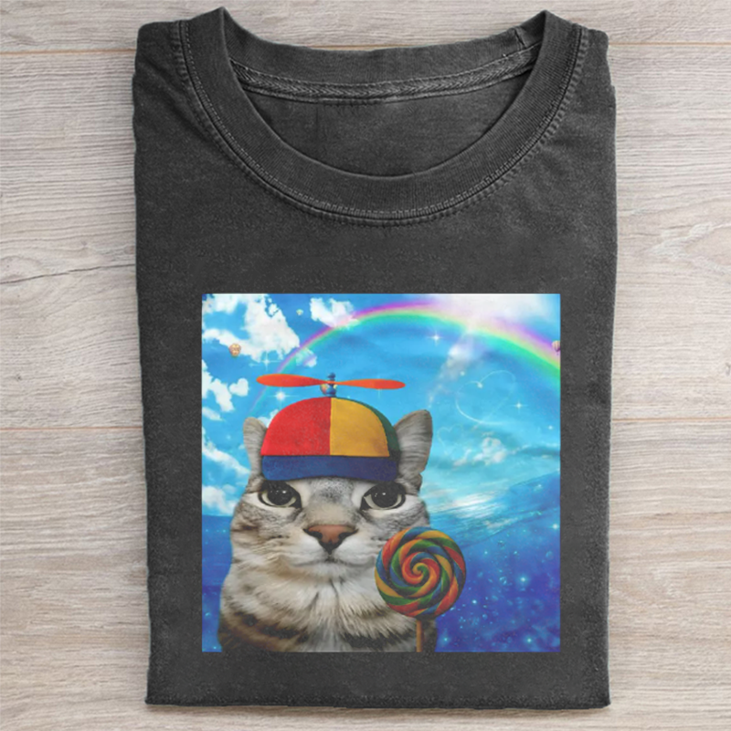 Funny Cats T-shirt - Vintage Washed Apparel by VanceMade