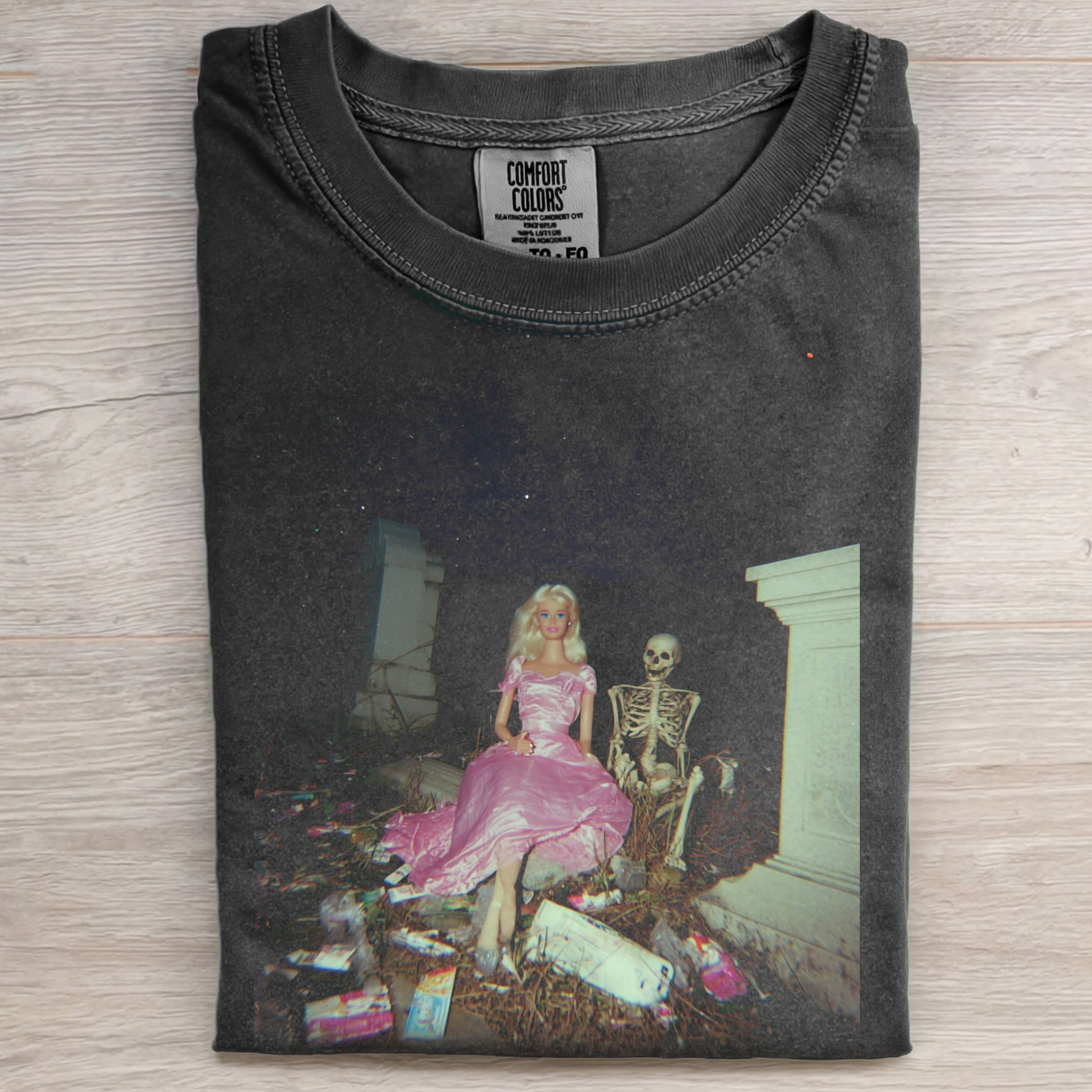 Funny Doll Face RETRO SKULL TEE - Vintage Washed Apparel by VanceMade