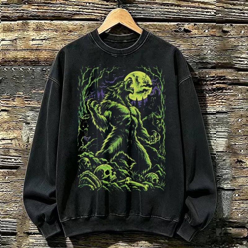 Vintage Werewolf Comic Style Sweatshirt