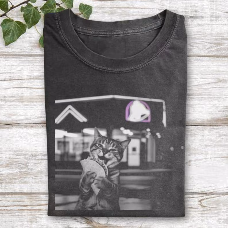 Vintage Cat Meme Graphic T-Shirt