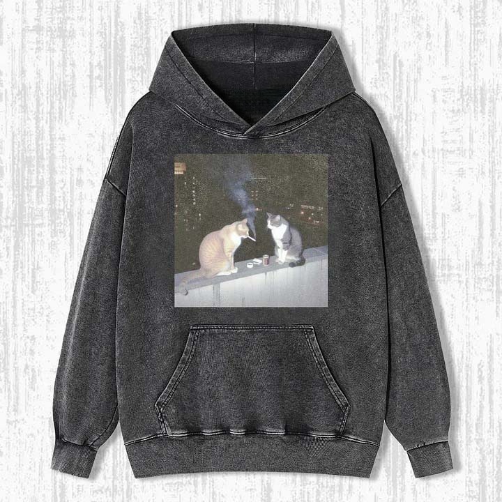 SMOKING CAT SWEATSHIRTS & HOODIES