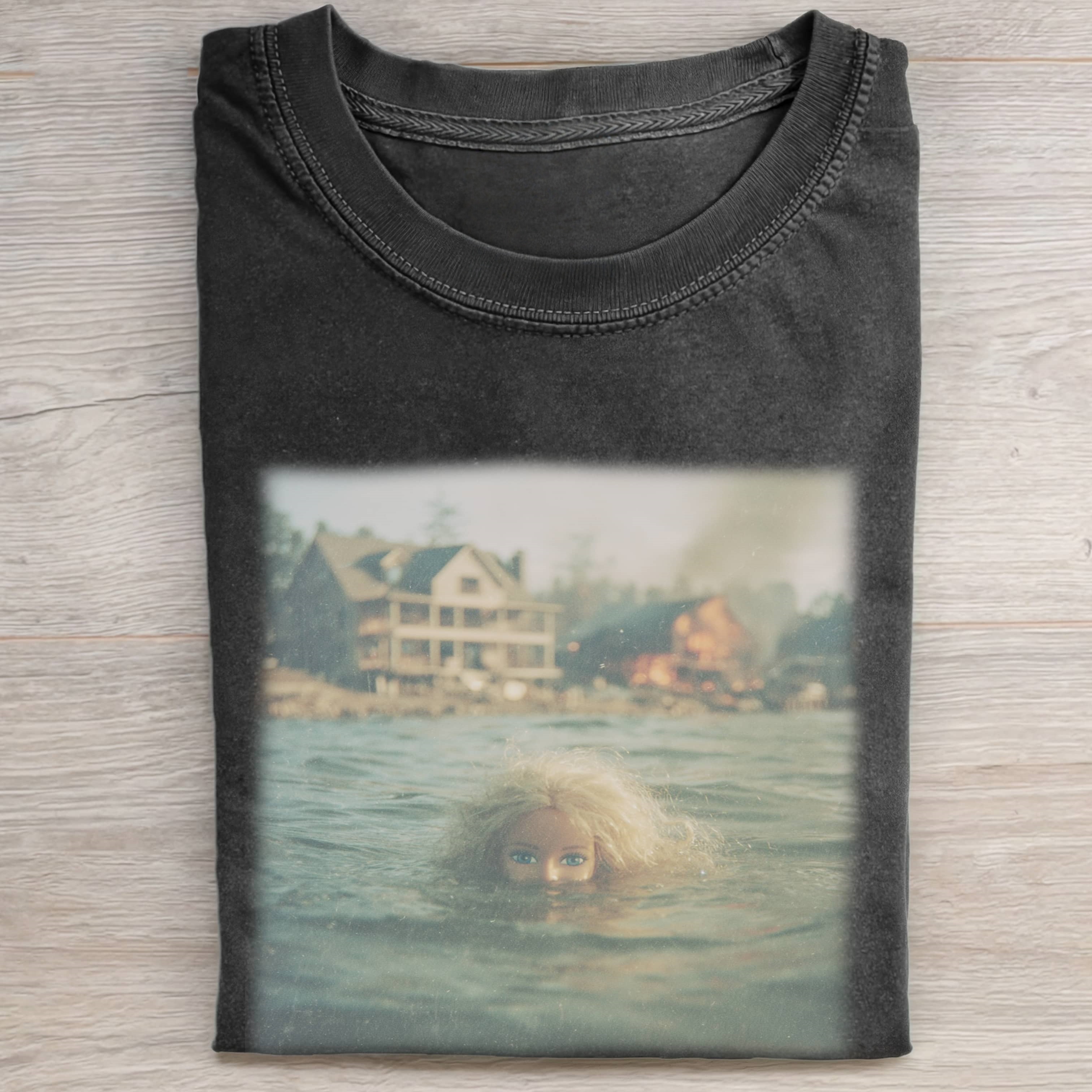 WATER Funny Doll Face GIRL TEE