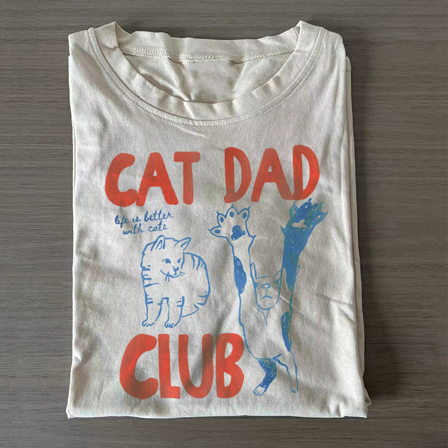 ShawnCraft® Official: Cat Dad T-shirt - Premium Breathable Cotton Apparel