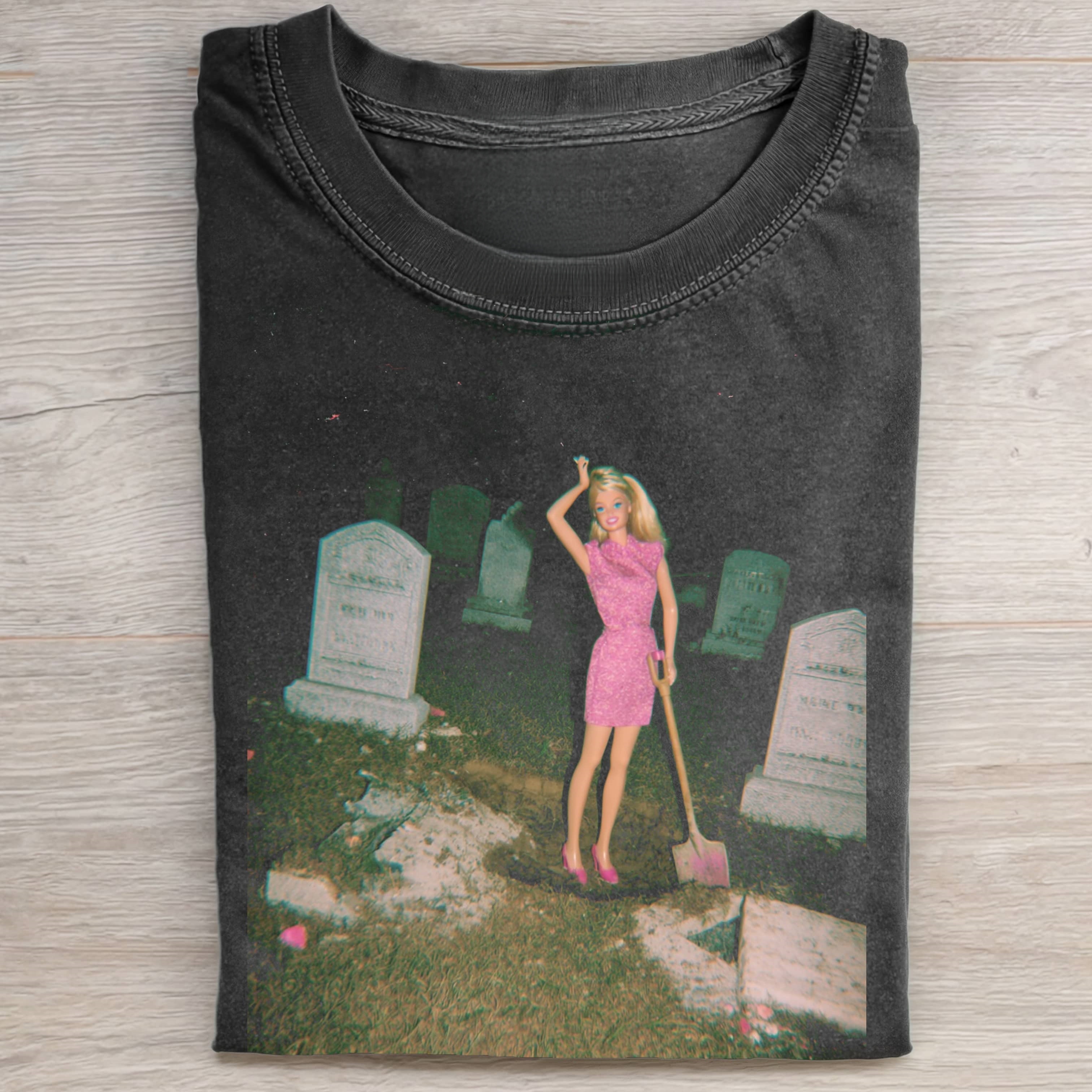 Funny Doll Face RETRO GRAVEYARD TEE