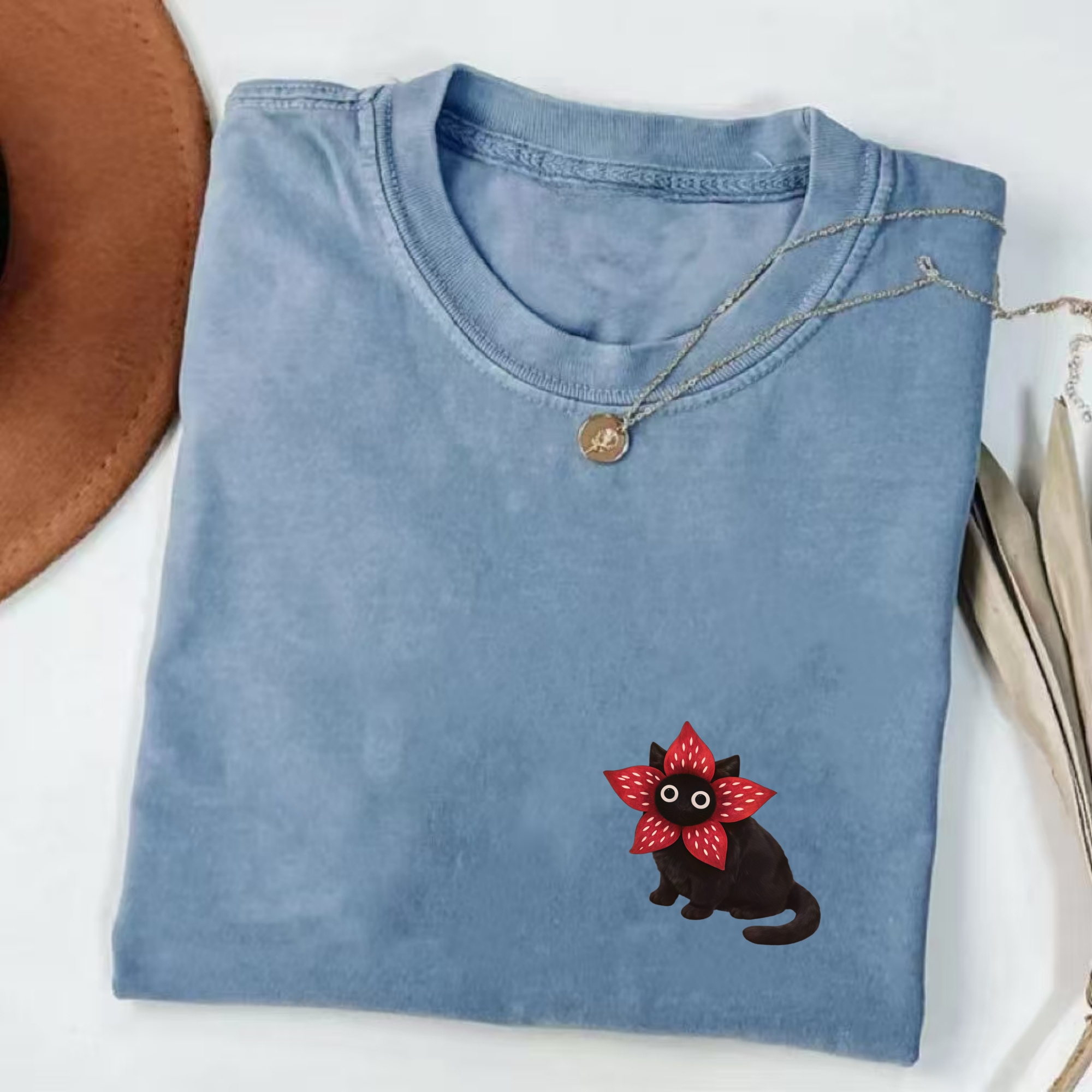 Stranger Upside Down Cat Comfort Colors T-Shirt - Vintage Washed Apparel by VanceMade