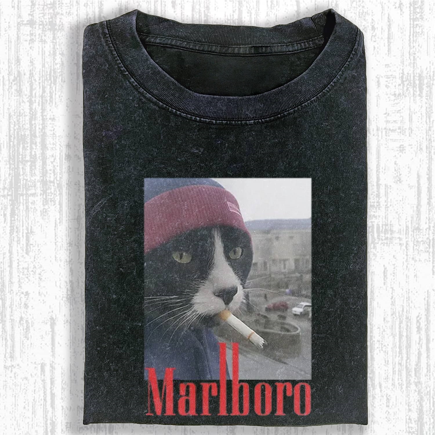 SMOKING CAT MEME T-SHIRT