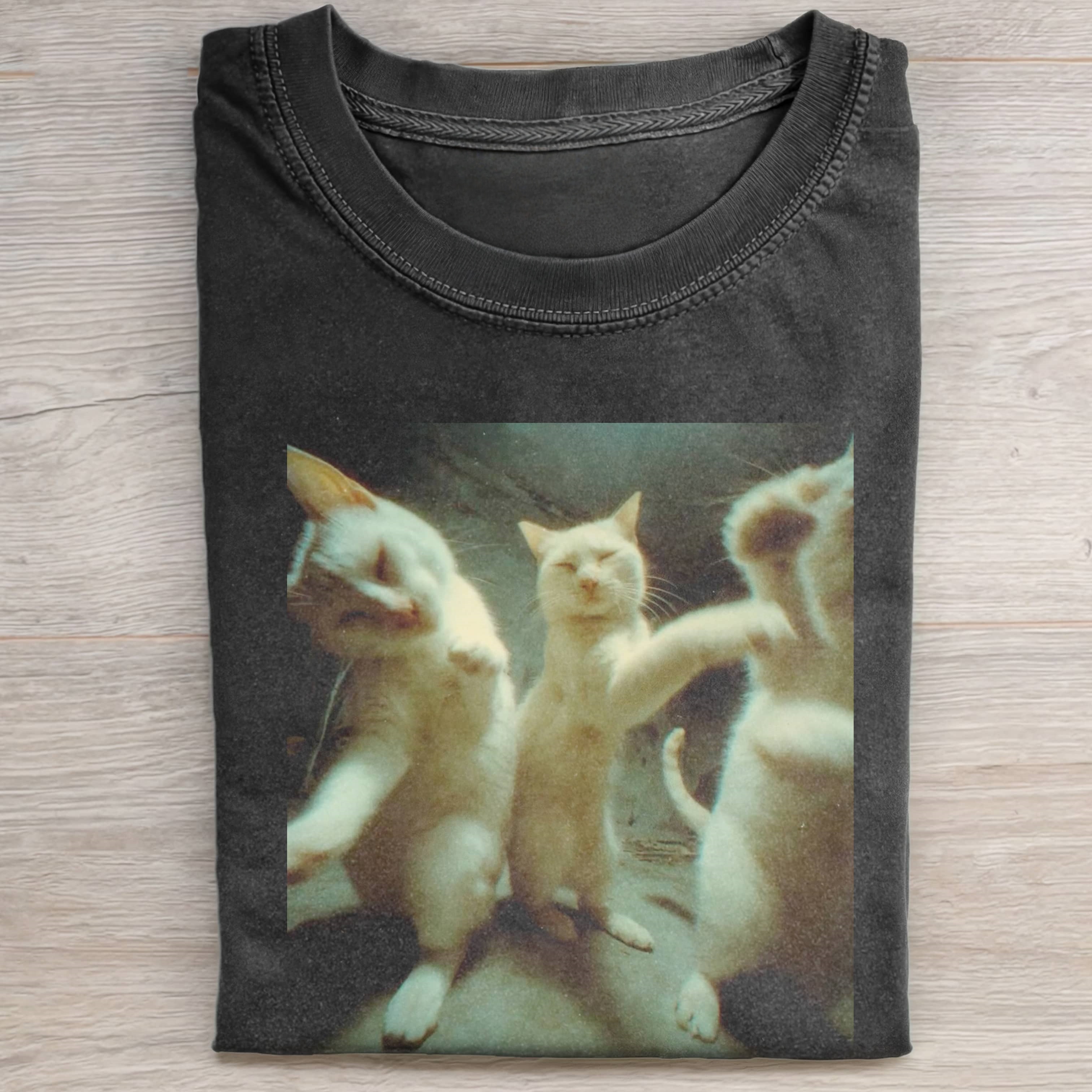THREE CATS DANCING T-SHIRT