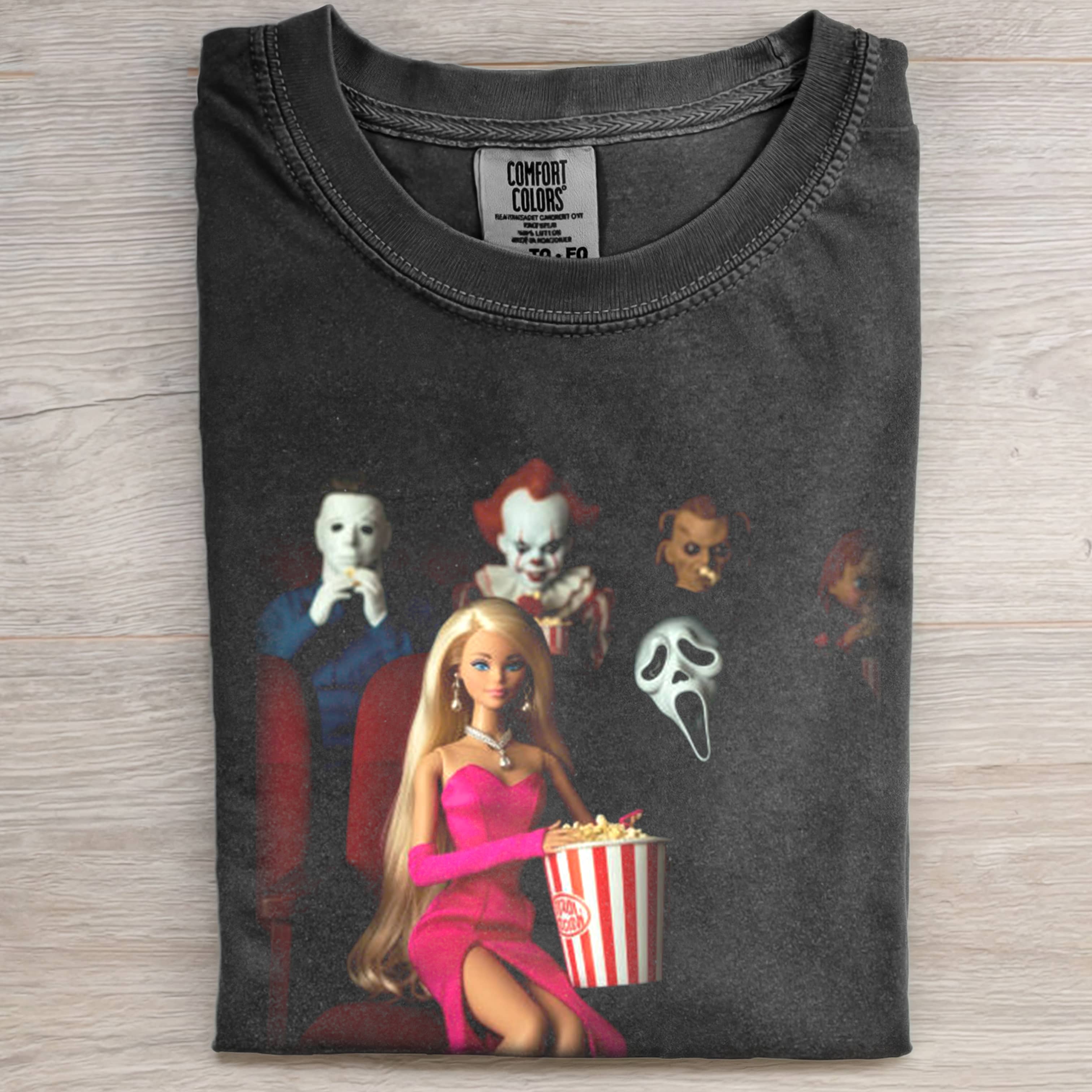 DARK Funny Doll FaceCORE FOR MOVIE THEATERS T-SHIRT - Vintage Washed Apparel by VanceMade