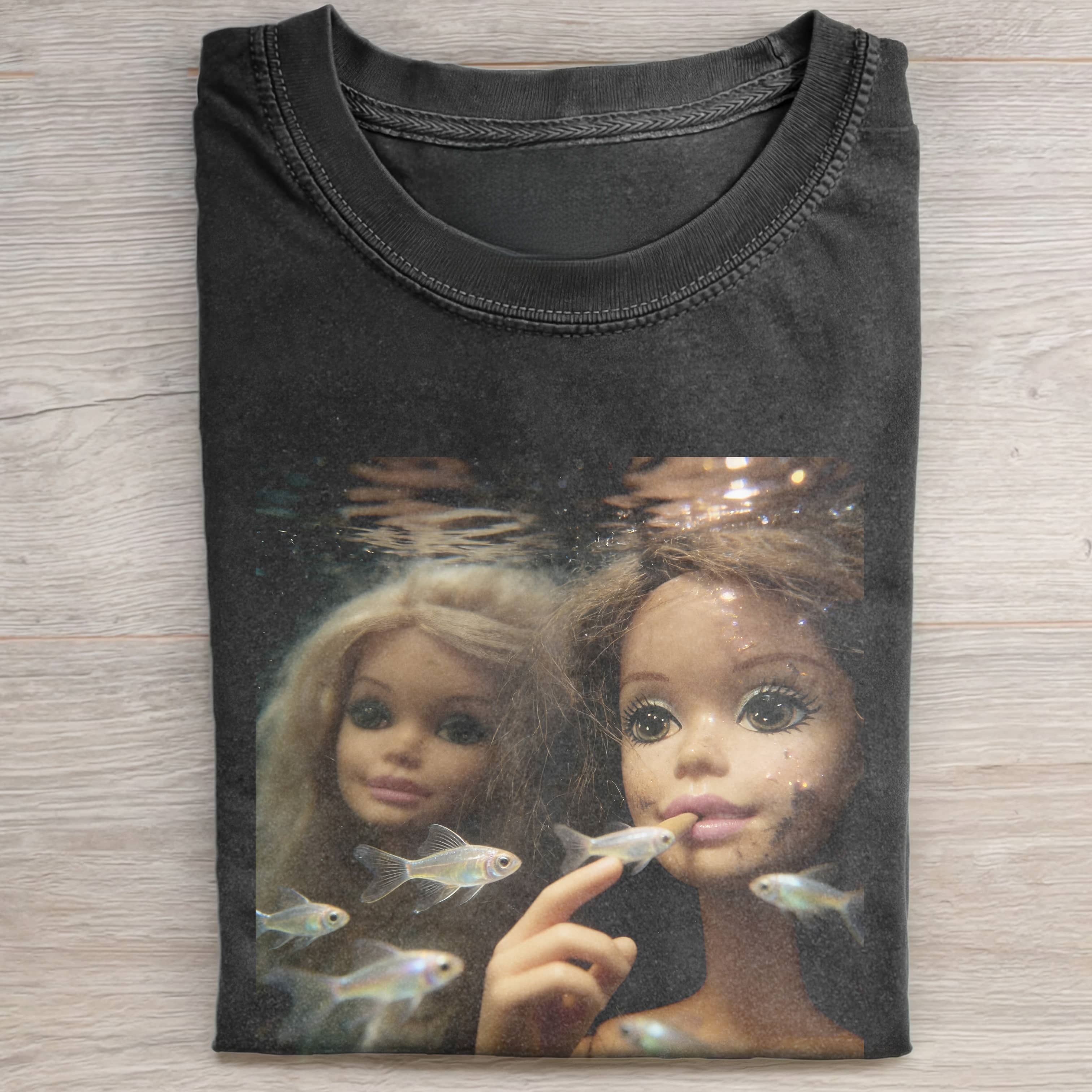 Funny Doll FaceCORE GOLDFISH RETRO T-SHIRT