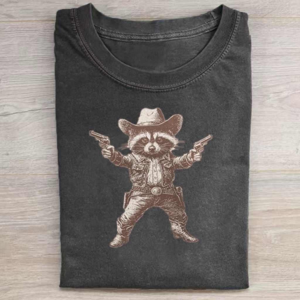Vintage Cowboy Raccoon T-Shirt