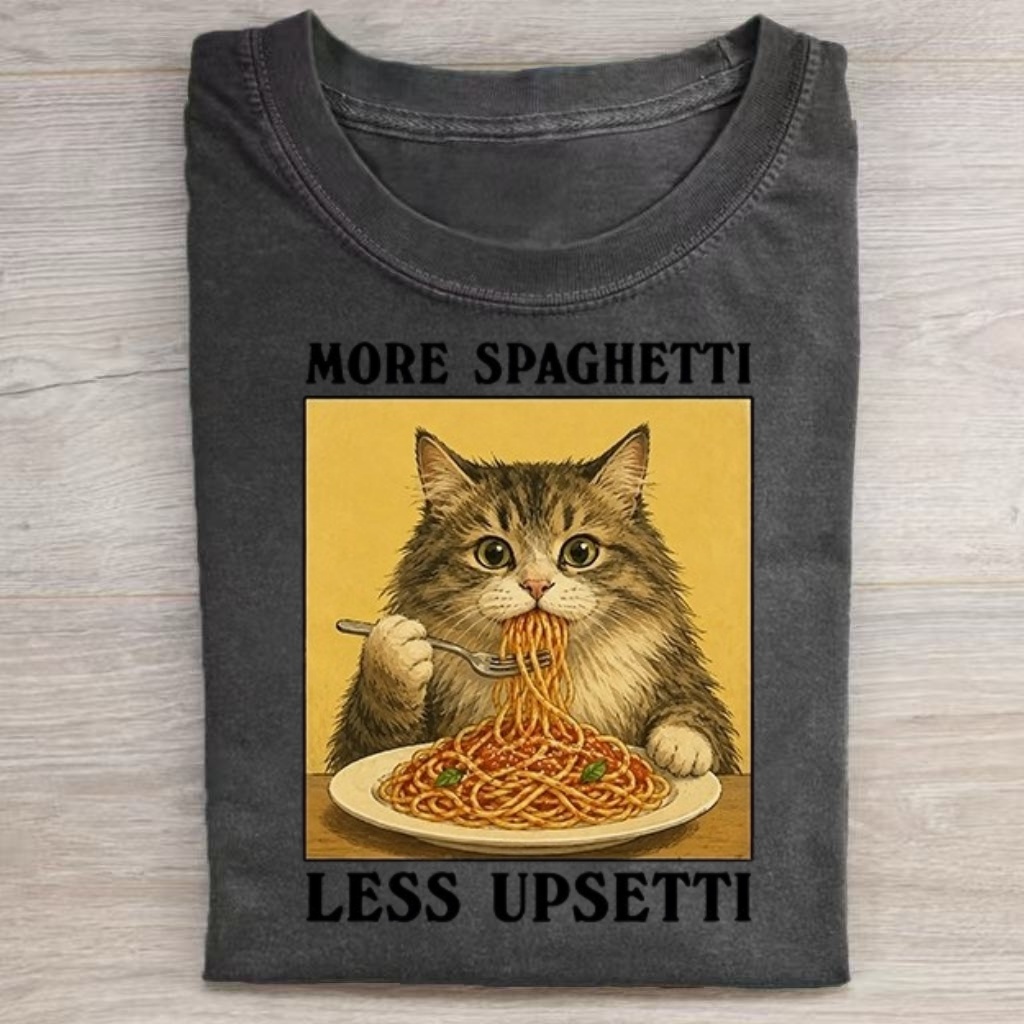 Funny Spaghetti Cat Quote Classic T-Shirt