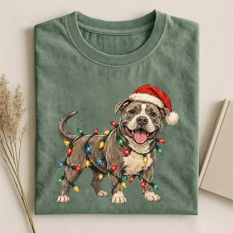Cute Pitbull Christmas T-shirt