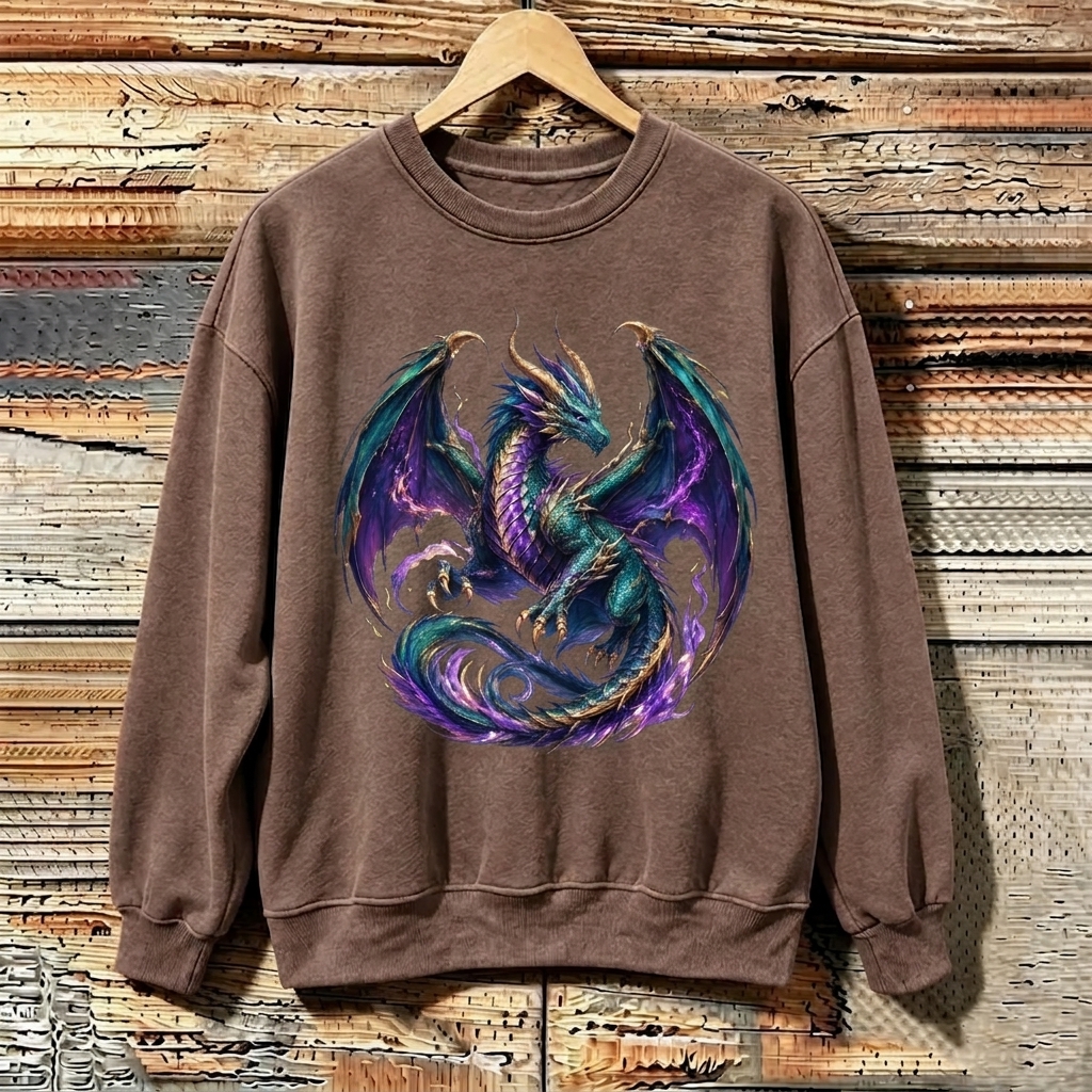 Gothic Mythical Dragon Garment-Dyed Sweatshirt