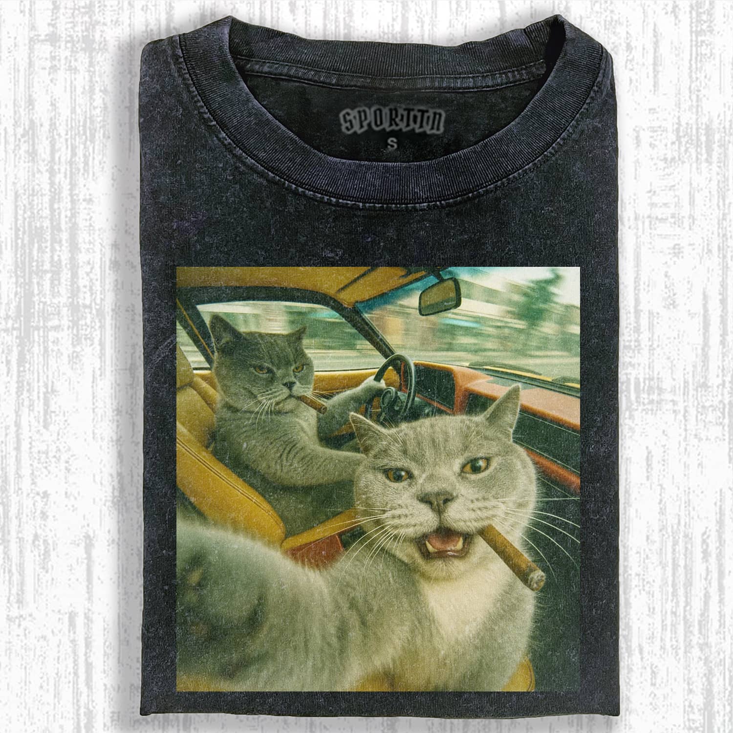 FUNNY CAT MEME ICON PFP T-SHIRT - Vintage Washed Apparel by VanceMade
