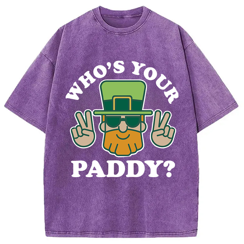 Who's Your Paddy Washed T-Shirt - Vintage Washed Apparel by VanceMade