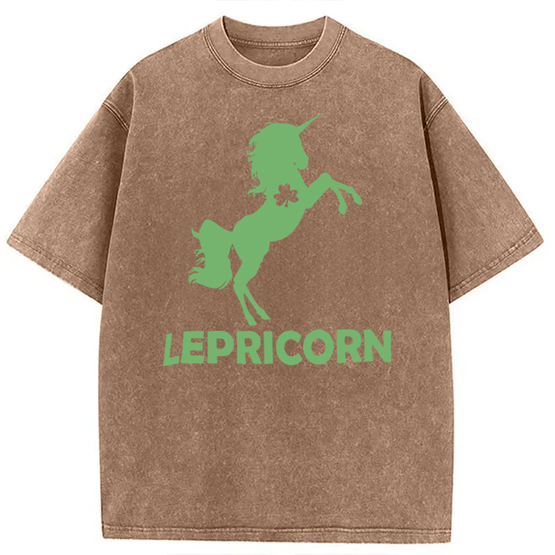 Lepricorn For St Patrick's Day Washed T-Shirt-Vance
