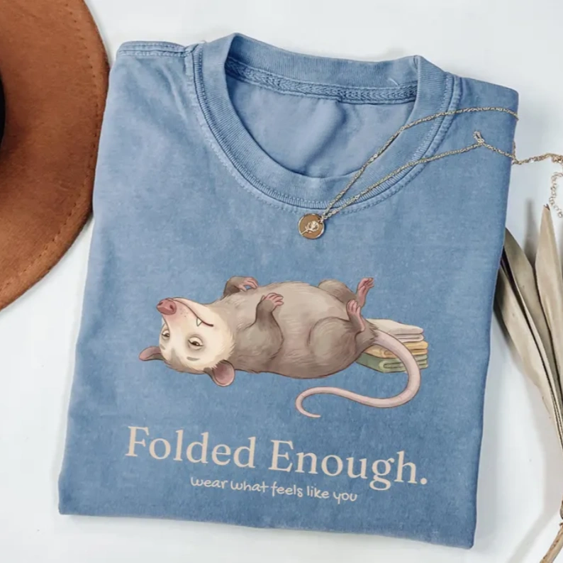 Folded Enough Opossum Graphic T-Shirt