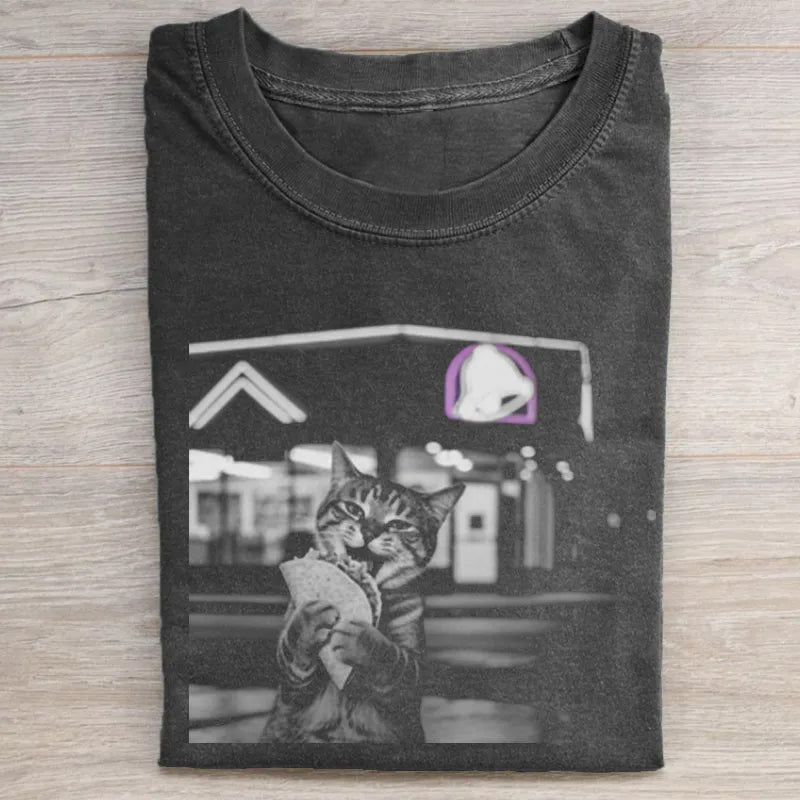 Funny cat taco T-shirt - Vintage Washed Apparel by VanceMade