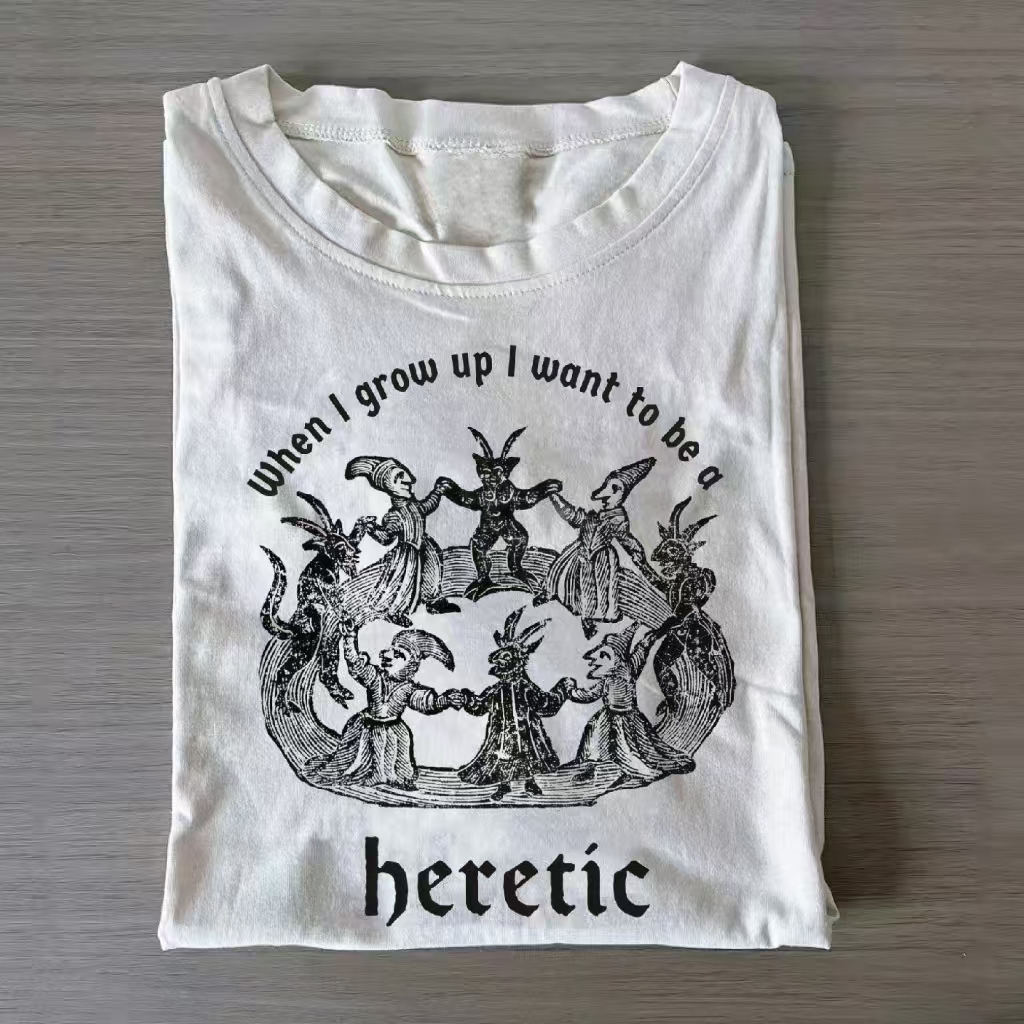"When I Grow Up I Want to Be a Heretic" Gothic T-shirt - Vintage Washed Apparel by VanceMade