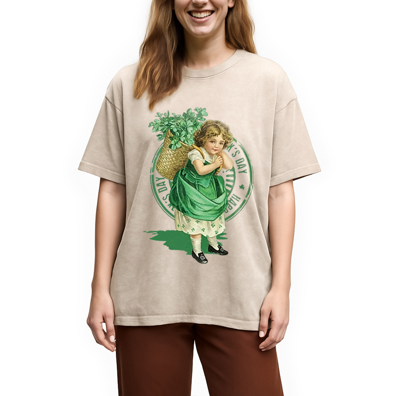 St Patricks Day Retro Washed T-Shirt - Vintage Washed Apparel by VanceMade