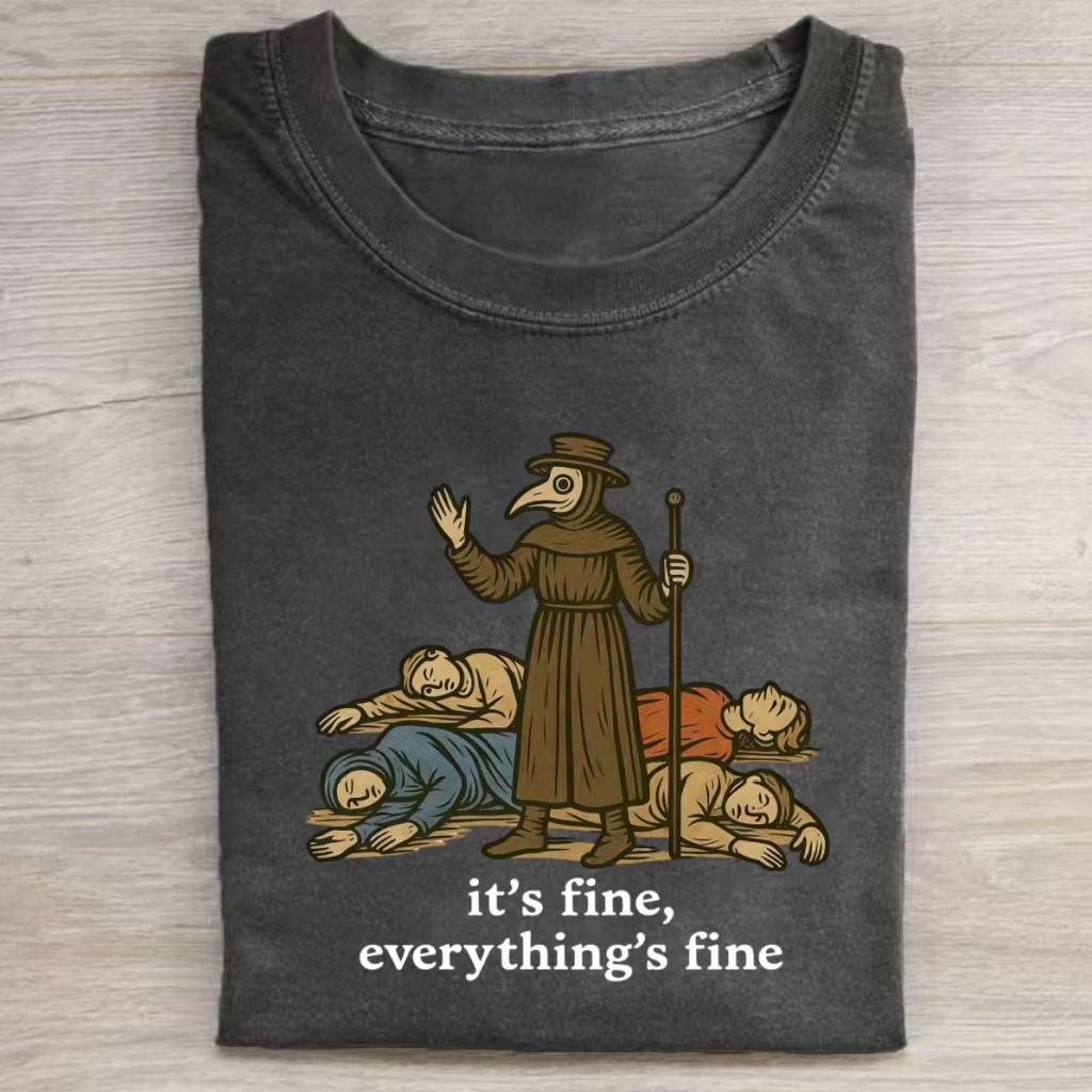 It's Fine Everything's Fine Medieval Meme T-shirt