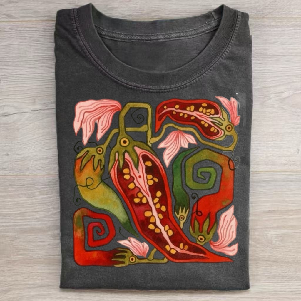 Abstract Whimsical Chili Pepper Art Classic T-Shirt